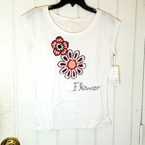 Sequin flower tee